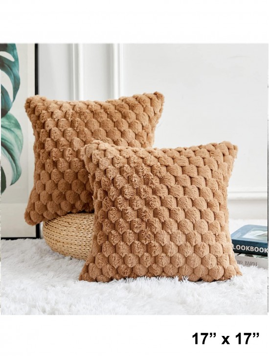 Pineapple Grid Soft Wool Fleece Feeling Cushion & Filler